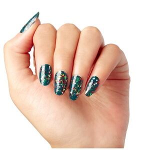 Color Street Festive Nail Strips - Green and Multicolor Glitter
